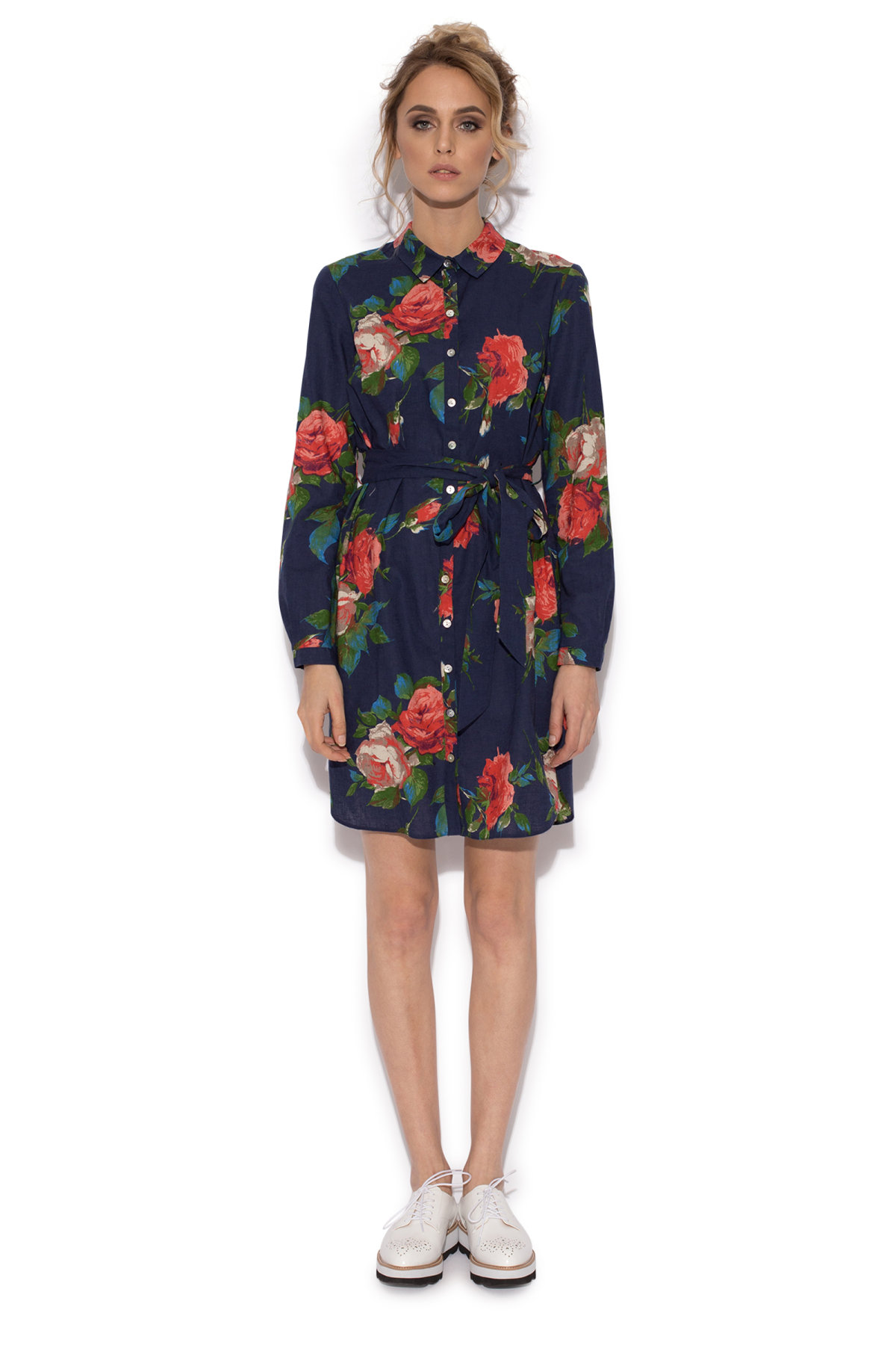 Floral print shirt dress | rz8603 | NISSA