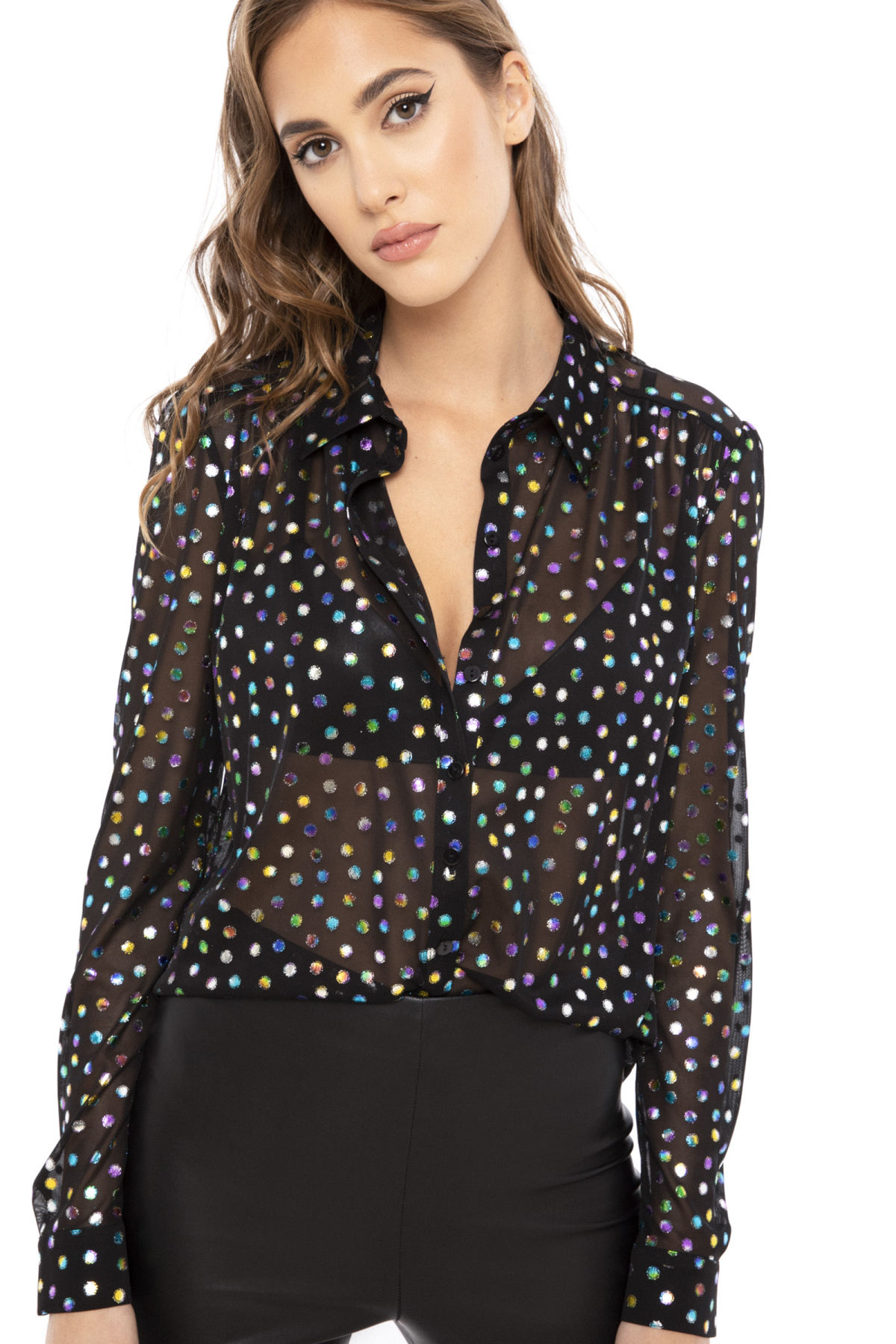 Embellished tulle shirt | CS12670 | NISSA
